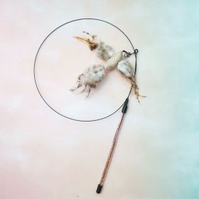 Bell feather tease cat stick pet cat toy wire bird tease cat stick