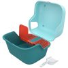 Cat Litter Box with Scoop, Easy to Clean & Openable Cover, Green