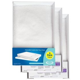 Replacement Sensitive Crystal Litter Tray;  3-Pack Easy Cleanup with Disposable Tray Includes Leak Protection and Low Tracking Litter No Perfumes or D