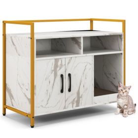 White litter box, cat toilet, double door side table, locker