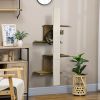 Wall-Mounted Cat Tree, 4-Layer Cat Wall Shelves Furniture with Scratching Board, Kitten Activity Center with Cushions, Natural