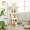 68-inch Multi-Level Cat Scratching Tree Kitty Activity Center Post Tower Condo Pet Furniture w/ Toy Beige