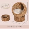 Wicker Elevated Cat Bed with Soft Cushion Brown Cat Egg Chair Shape Indoor