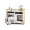 White litter box, cat toilet, double door side table, locker