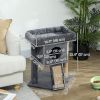 Cat Tree, Small Cat Tower with Perch, Scratching Post, Cat Condo, Toy Ball for Kitty, Indoor Use, Dark Grey