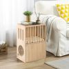 Indoor Outdoor Cat House with Removable Cushions