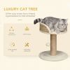 Cat Tree with Scratching Post, Toy Ball, Perch, Small Cat Tower for Indoor Cats - 16" x 16" x 19", Beige