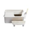 Stainless Steel Cat Litter Box with Lid, Extra Large Litter Pan with High Sides for Big Cats, Kitty Litter Box with Pedal Filter and Scoop, No Odor