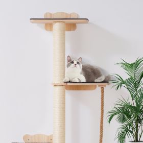 Wall Mounted Cat Shelves Tree With Platform Tree-Shaped Cat Furniture (Option: Natural)