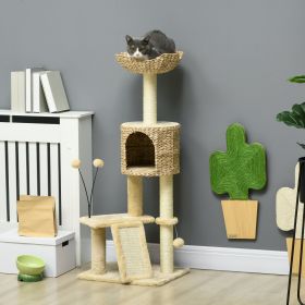 Cat Tree for Indoor Cats w/ Scratching Posts (Option: Beige-460x410x325 mm)